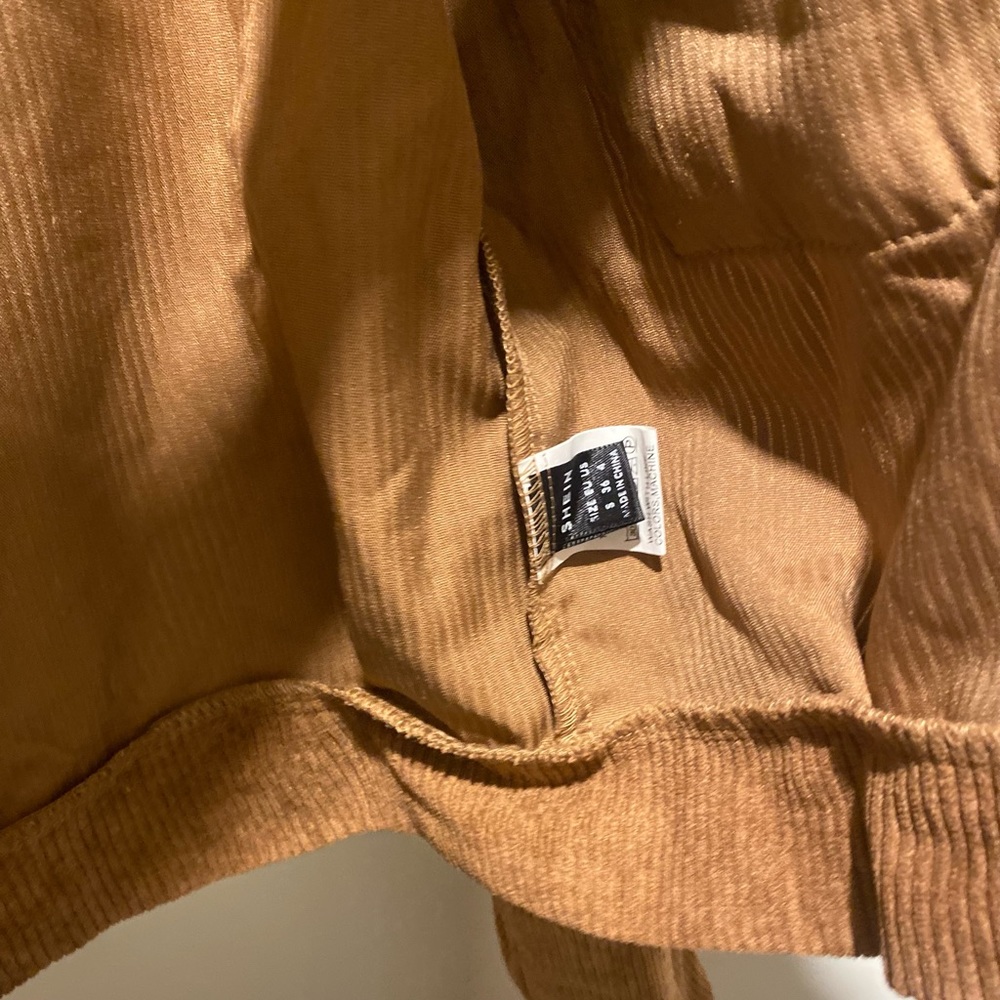 Shein brown corduroy button front jacket